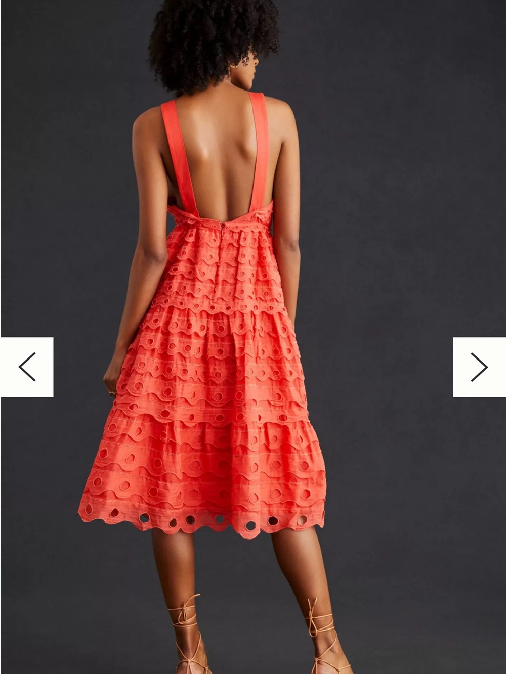 Anthropologie Maeve Eyelet Tiered Midi Dress - Picture 2 of 5